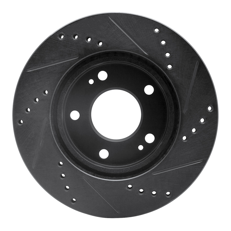 Chrysler Sebring Brake Rotor (1) - Front Left - R1 Concepts - Drilled & Slotted - Black - `00-`24